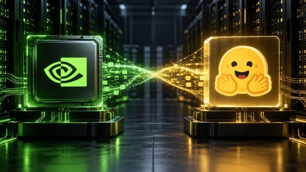NVIDIA and Hugging Face connected in an AI data center